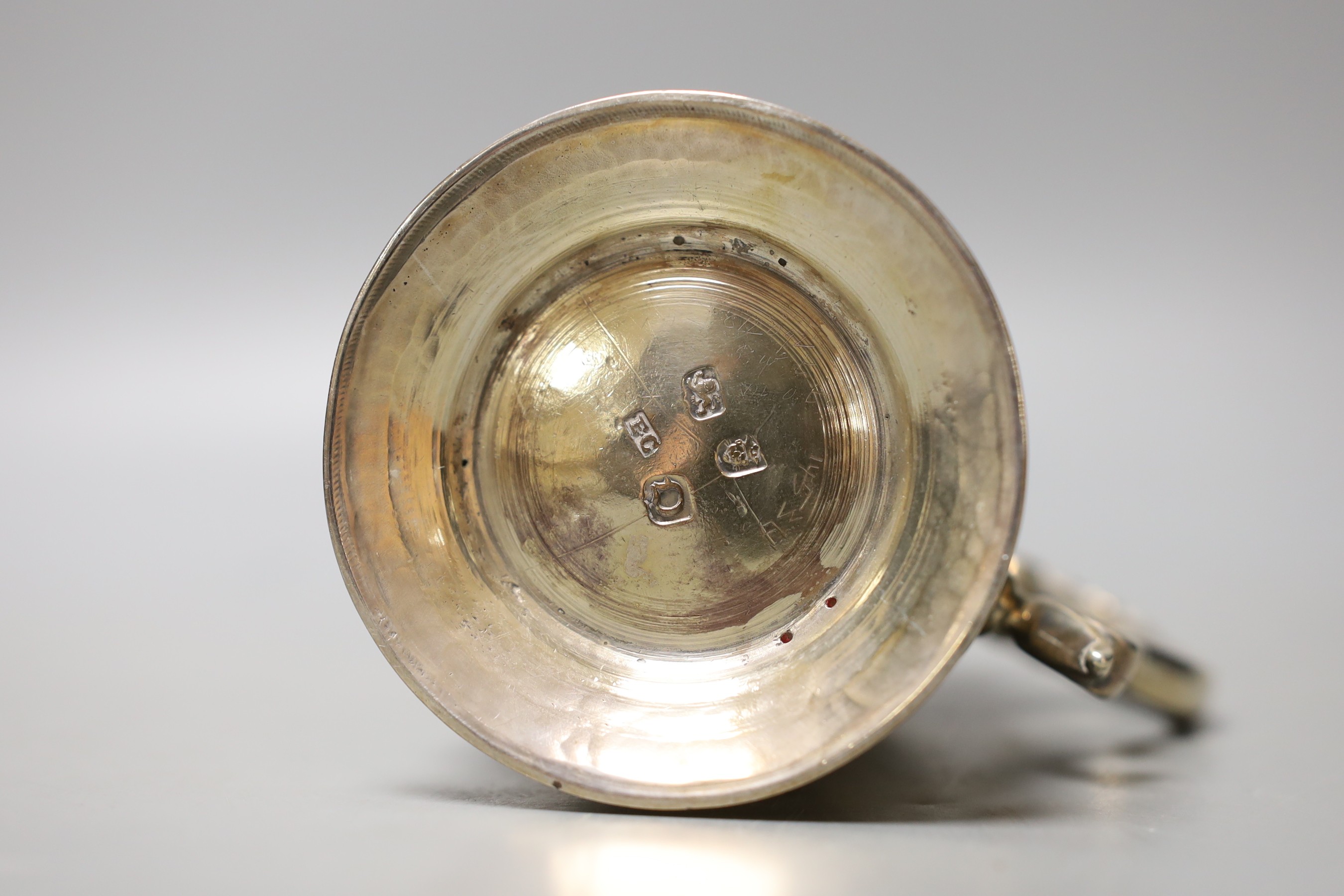 A late George II silver baluster mug, Ebenezer Coker, London, 1759, 10.5cm, 226 grams.